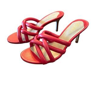 Lauren Ralph Lauren Liliana Nappa Leather Puffed Strappy Slip On Heels NEW 5.5